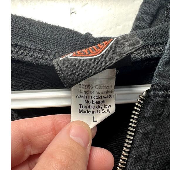 Harley davidson Tomahawk operations full zip sweatshirt womens large biker moto - Picture 4 of 7